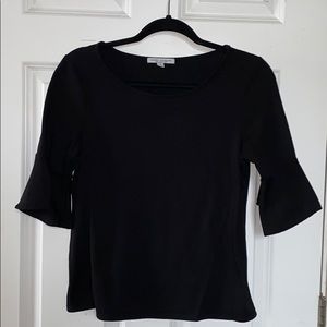 Comfortable Black Blouse w/ Quarter-Length Sleeve
